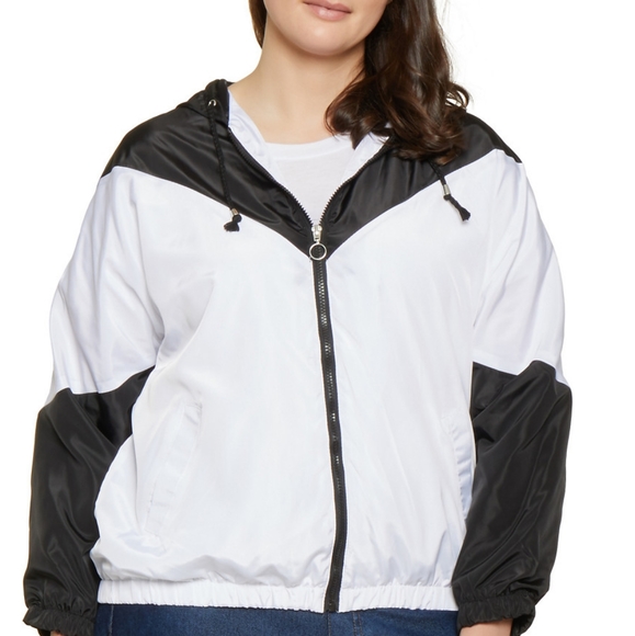 New Look Jackets & Blazers - Black & White Windbreaker Jacket